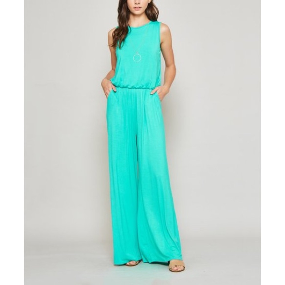 NWT Beeson River Sleeveless PalazzoJumpsuit in Mint, Sz. M